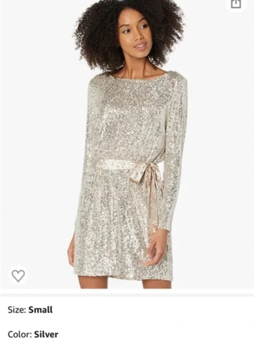 BB Dakota by Steve Madden Silver Sequin Mini Dress with Waist Tie